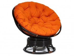 Кресло-качалка Papasan w 23/01 B с подушкой Antique brown, ткань Оранжевый в Лысьве - lysva.магазин96.com | фото