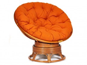 Кресло-качалка Papasan w 23/01 B с подушкой Cognac, ткань Оранжевый в Лысьве - lysva.магазин96.com | фото