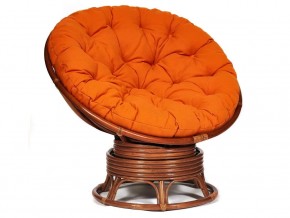 Кресло-качалка Papasan w 23/01 B с подушкой Pecan, ткань Оранжевый в Лысьве - lysva.магазин96.com | фото